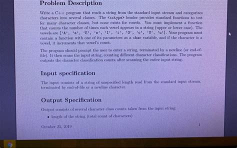 Solved Problem Description Write A C Program That Reads A