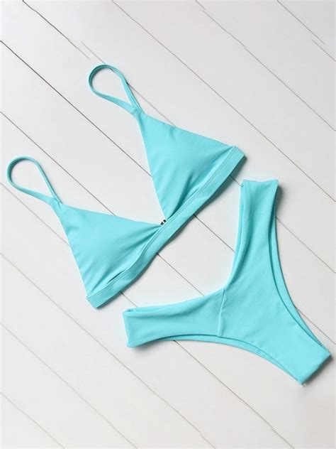 Emmiol Kostenloser Versand Push Up Mikro Bikini Set Reines Blau L