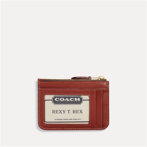 Coach Leather Signature Mini Id Skinny Card Case