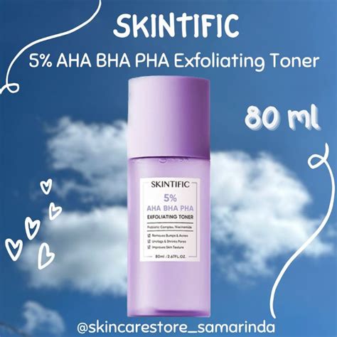 Jual SKINTIFIC 5 AHA BHA PHA Exfoliating Toner 80ml BPOM ORIGINAL