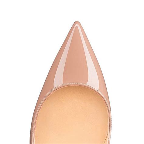 Sexy Pointed Toe Nude Color Patent Leather High Heels Women Persix