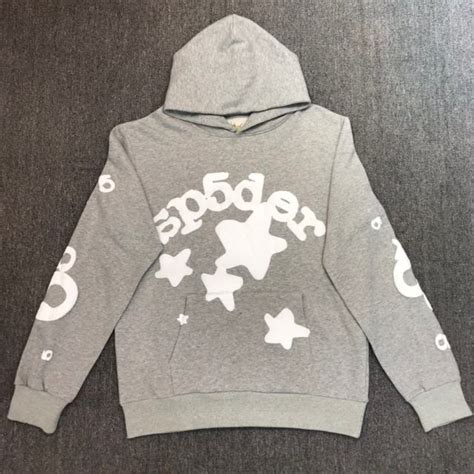 Sp5der Star Pentagram Gray Hoodie