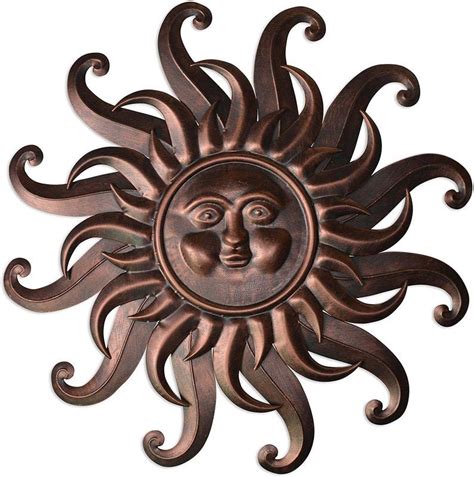 Wall Hanging Garden Decor Metal Sun Wall Art Outdoor Wall Etsy