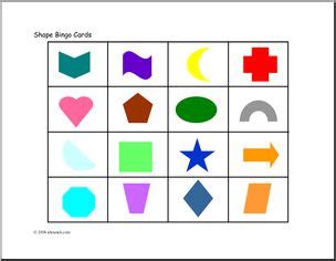 Three-Dimensional Shapes Bingo Cards (check sheet - color)