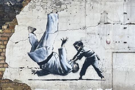 Leinwandbild Ukraine Judo Banksy 60x40cm