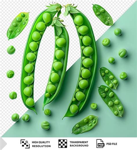 Premium PSD Awesome Green Peas In A Pod On A Transparent Background