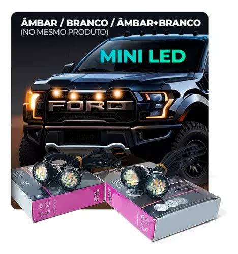 4 Luz Led Grade Universal Caminhonete Suv Saveiro Dual Color