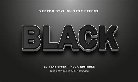 Vetor De Efeito De Texto Elegante Preto Vetor Premium