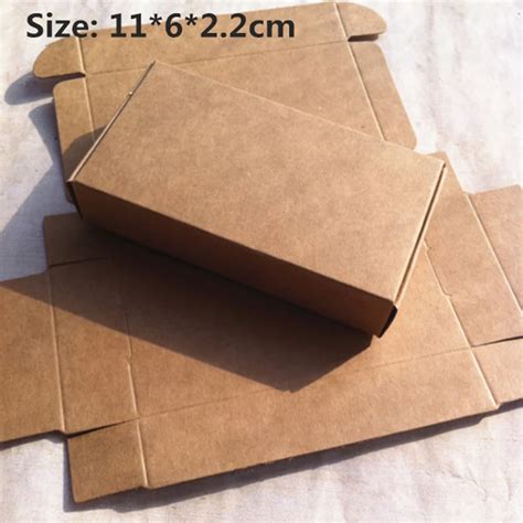 100 Stks Partij 11 6 2 2Cm Bruin Karton Kraft Doos Gift Verpakking