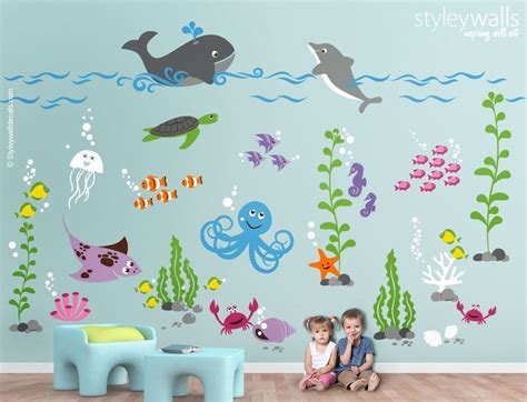 Underwater Wall Decal Ocean Wall Decal Aquarium Wall Decal Etsy