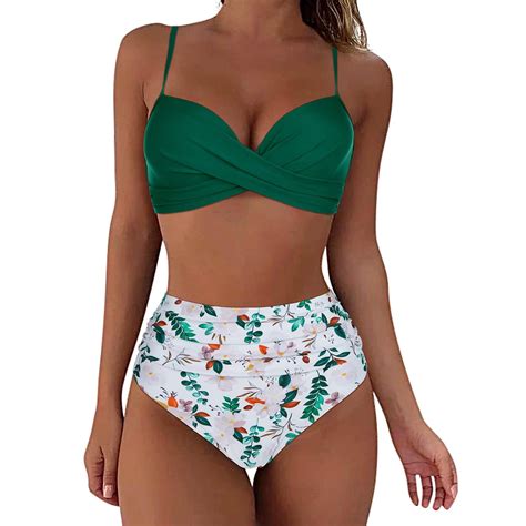 Two Piece Tankini Bathing Suits For Women High Waisted Bikini Sexy Push