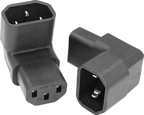 C14 To C13 Power Adapter YACSEJAO IEC 320 Male C14 To 90 Degree UP