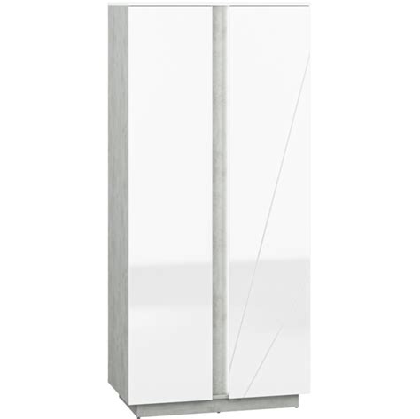 Lumens 01 Ormar 2 Vrata 92x51x201 Cm Bijeli Visoki Sjaj Emmezeta Webshop