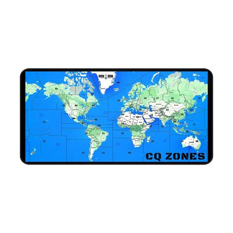 Cq Zone Map Hamshack Desk Mat For Ham Radio Etsy