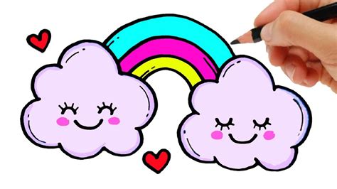 Como Dibujar Una Nube Unicornio Kawaii Dibujos Kawaii Faciles Como