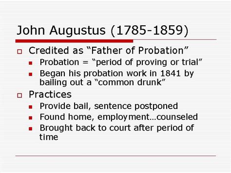 The History Of Probation I Iii Early Precursors