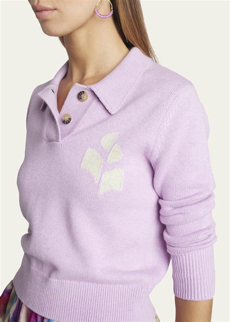 Etoile Isabel Marant Nola Logo Polo Sweater Bergdorf Goodman