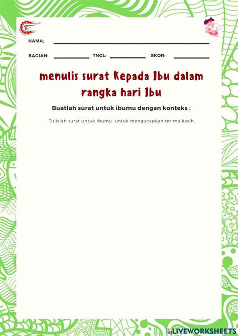 Membuat Surat Worksheet Live Worksheets