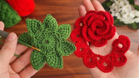 3d⚡💯wow Amazing💯👌🌷 Very Easy Crochet Rose Flower Making For Beginners🌷🌷🌷 Youtube