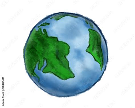 Illustrazione Stock Planet Earth Water Color Illustration Symbol Of