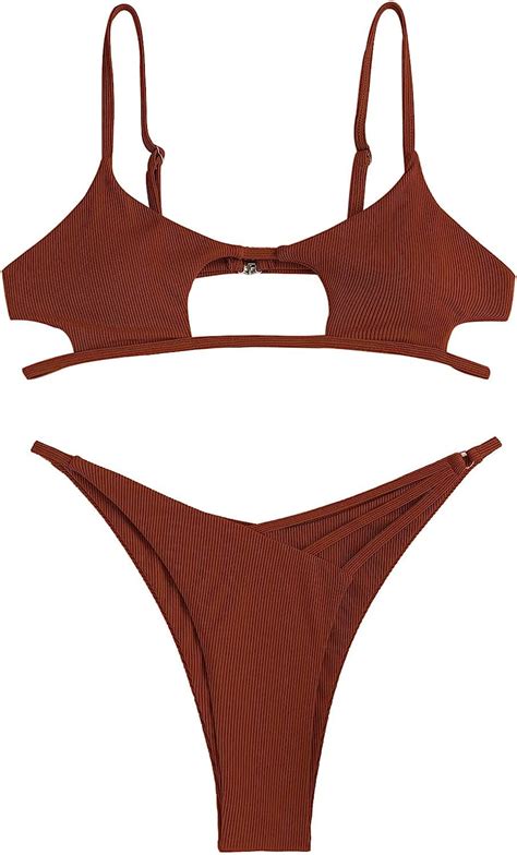 Women S Cutout Bikini Thong Bikini Set String Two Piece Swimsuit