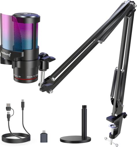 Zealsound Usb Gaming Microphone Kitnoise Cancellation Condenser Mic With Touch Mutegain