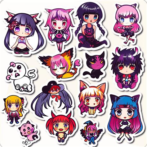 Premium Photo | Cute anime girl sticker pack