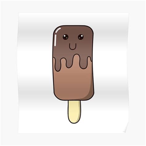 Cute Kawaii Chocolate Ice Cream Poster By Vangogh Redbubble