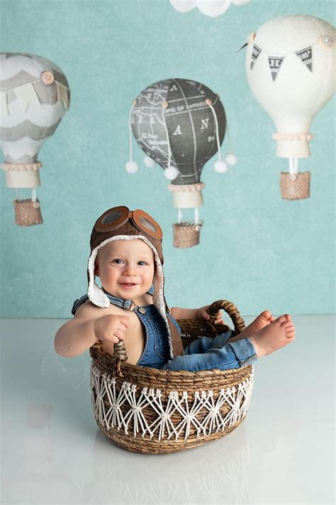 Hot Air Balloon First Birthday Cake Smash Ct Photographer