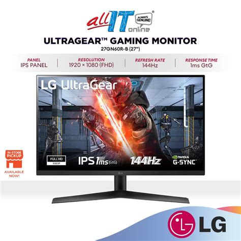 LG UltraGear 27GN60R B 27 FHD 144Hz Gaming Monitor IPS G Sync