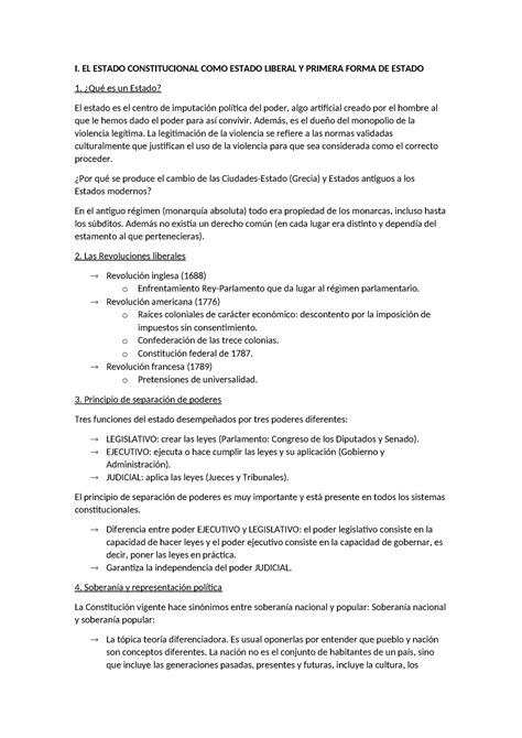 Constitucional Udc Apuntes T I El Estado Constitucional Como