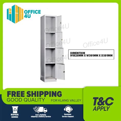 Metal Cabinet Steel Locker 4 Compartments Kabinet Besi 4 Pintu