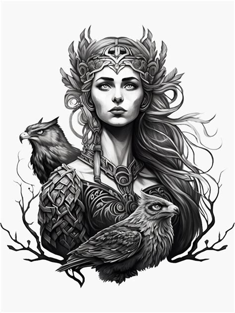 "Norse Goddess Freyja" Sticker for Sale by Fablemyst | Redbubble