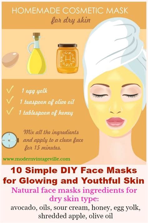 10 Simple DIY Face Masks For Healthy Glowing Skin Mask For Dry Skin