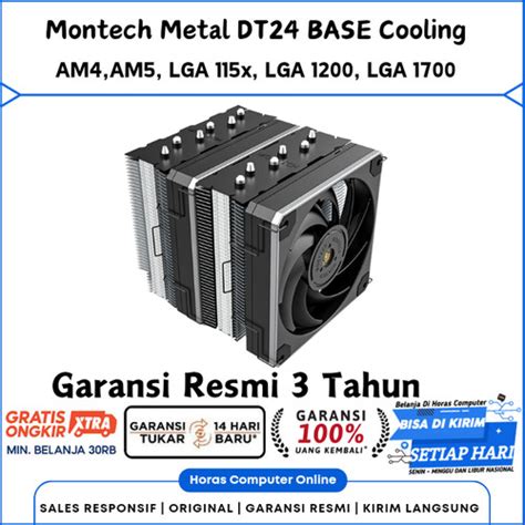 Jual CPU COOLER MONTECH METAL DT24 BASE DUAL TOWER PREMIUM COPPER AMD