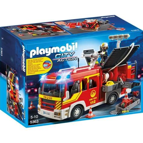 PLAYMOBIL 5363 Fourgon Pompier Gyrophare Achat Vente Univers