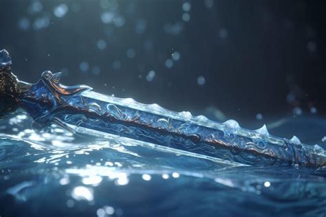 Premium AI Image | A water sword in the water with the word sword on it