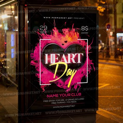 Heart Day Flyer Psd Template Psdmarketafrican Flyer