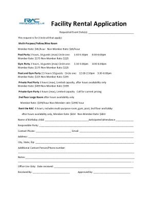 Fillable Online Facility Rental Or Park Permit Request Form Fax Email