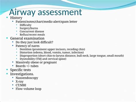 airway assessment  listen feel mallampati lemon neck