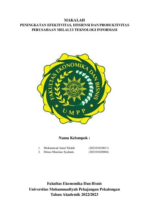 Pdf Makalah Penerapan Teknologi Informasi Dalam Peningkatkan