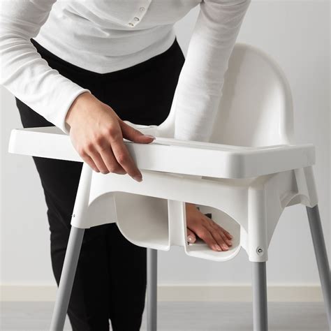 ANTILOP High chair with tray, white/silver color - IKEA CA