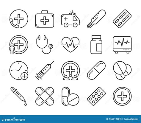 Medical Icon Medicine And Health Line Icons Set Vector Illustration