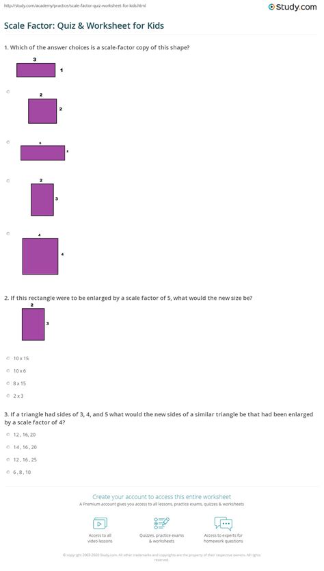 Finding Scale Factor Worksheets