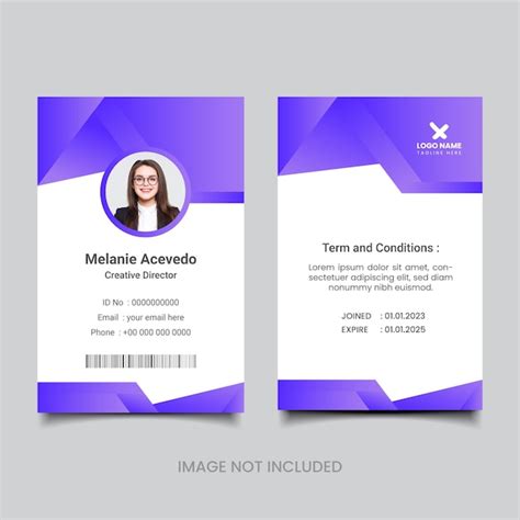 Premium Vector Modern Id Card Template With Gradient Blue Navy