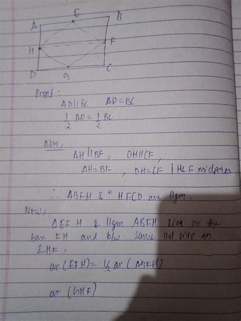 If Efg And H Are Respectively The Mid Points Of The Sides Of A Parallelogram Abcd Show That