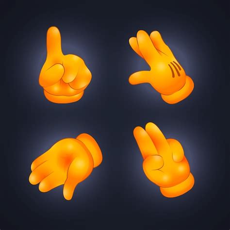 Free Vector | Gradient emoji hands collection