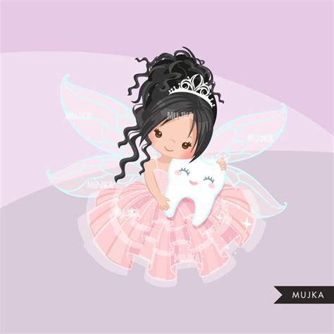 Tooth Fairy Clipart. Cute Fairy Character Graphics, Angel Wings, Party ...