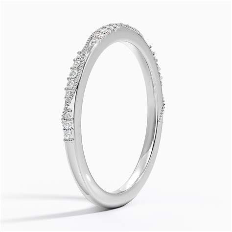 Camellia Milgrain Diamond Ring In K White Gold