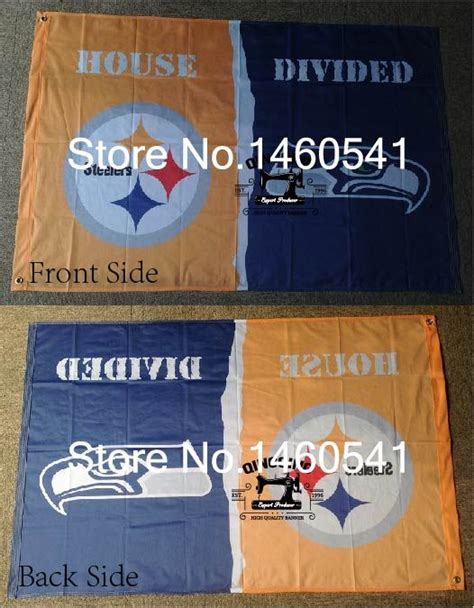 Pittsburgh Steelers Seattle Seahawks House Divided Flag 3ft X 5ft